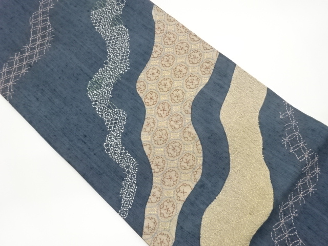 JAPANESE KIMONO / FUKURO OBI / TSUMUGI / SASHIKO & CLASSICAL PATTERN 